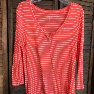 SO Soft Orange and White Stripped Top